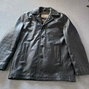 M Julian Wilsons Leather Car Coat Mens Large Tall Black Thinsulate Insulated